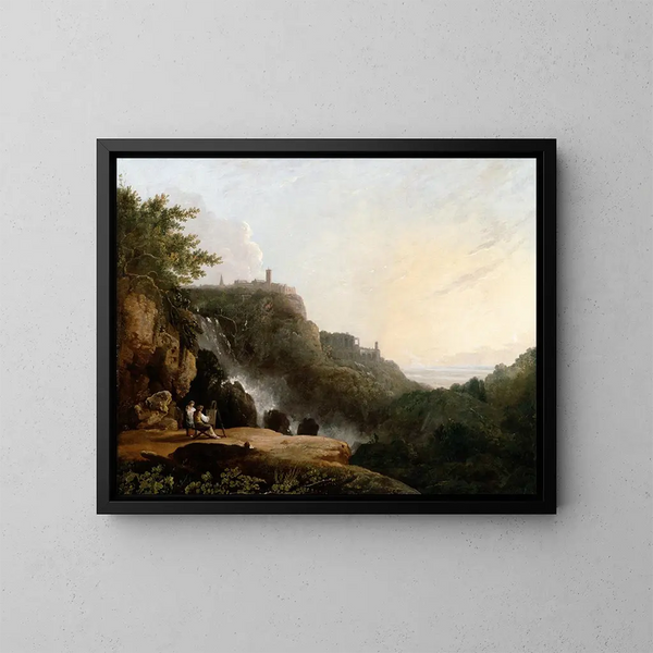 Widok na Tivoli, Cascatelles i Wilię Mecenasa - Richard Wilson — oprawiony obraz na ścianie