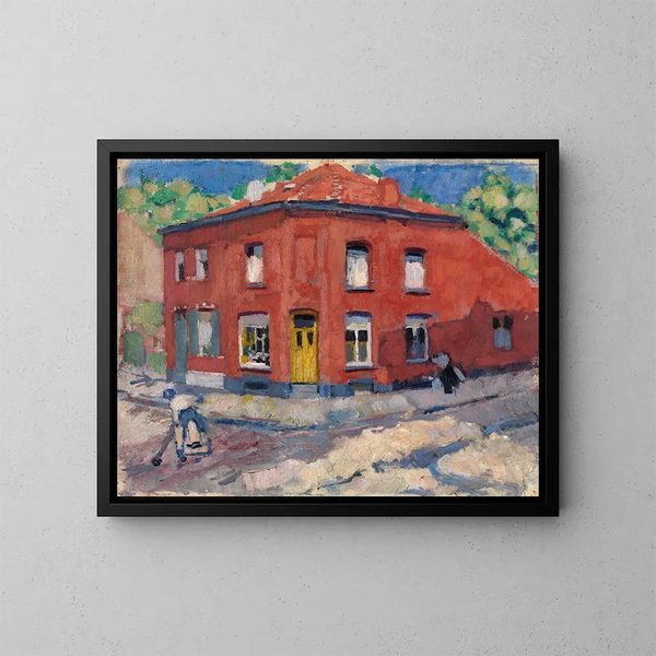 La maison rouge sous la neige tardive - Rik Wouters — oprawiony obraz na ścianie