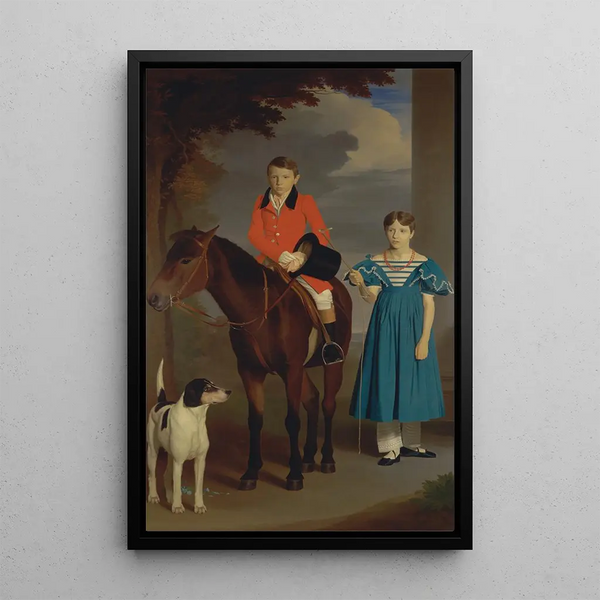 John Gubbins Newton i jego siostra Mary Newton - Robert Burnard — oprawiony obraz na ścianie