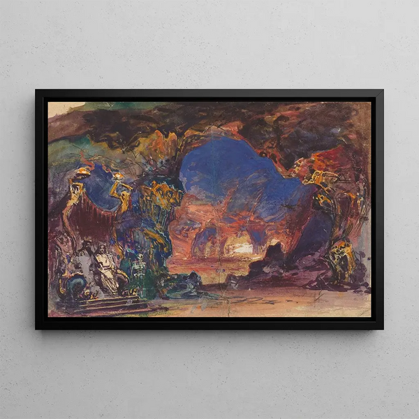 Robert Caney - Underworld Scene with a Man and Woman Enthroned and Death Standing Guard.webp