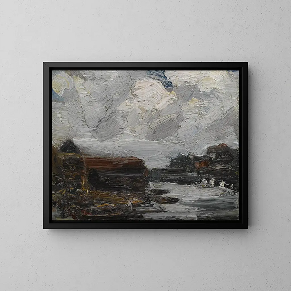 Kanał w Haarlem, Holandia - Robert Henri — oprawiony obraz na ścianie