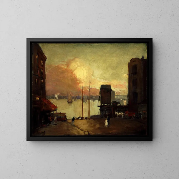 Chmury cumulonimbus nad East River - Robert Henri — oprawiony obraz na ścianie