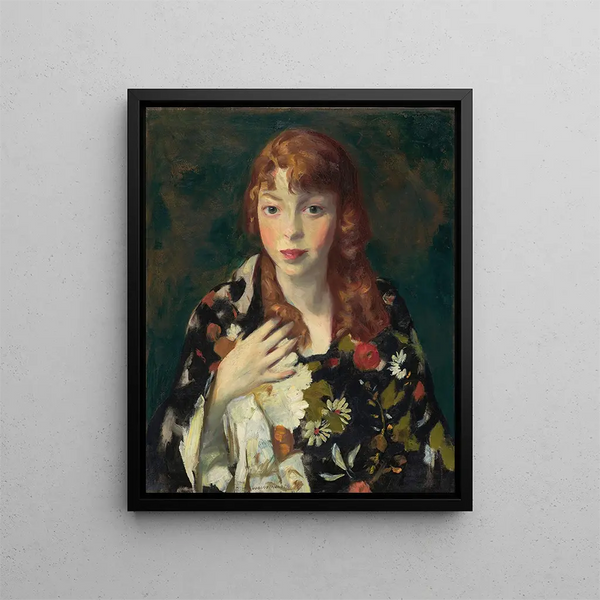 Edna Smith w japońskim wrapie - Robert Henri — oprawiony obraz na ścianie
