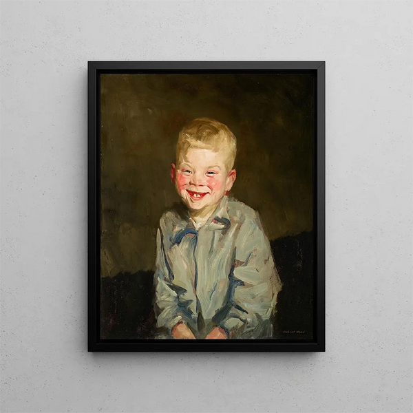 Chłopiec śmiejący się - Robert Henri — oprawiony obraz na ścianie