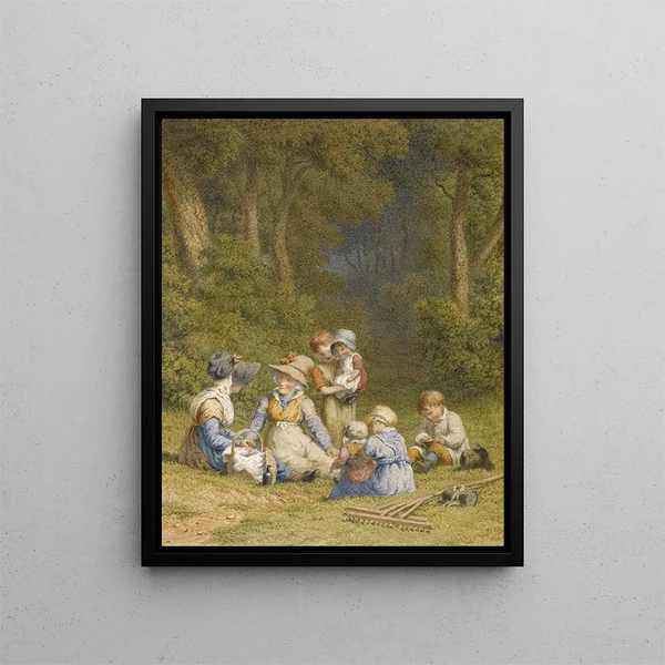 Le pique-nique des enfants - Robert Hills — oprawiony obraz na ścianie