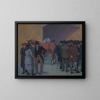 Jeden poranek w Tattersalls - Robert Polhill Bevan — oprawiony obraz na ścianie