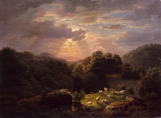 pejzażowy z owcami - Robert S. Duncanson — widok dzieła
