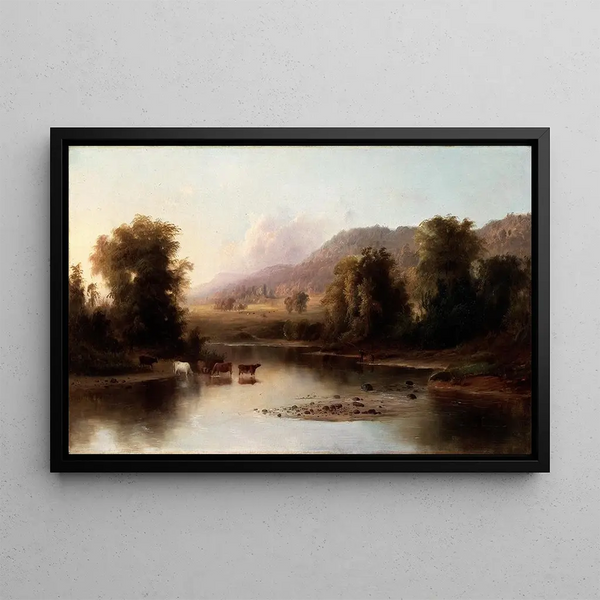 Widok na rzekę Sainte-Anne - Robert S. Duncanson — oprawiony obraz na ścianie