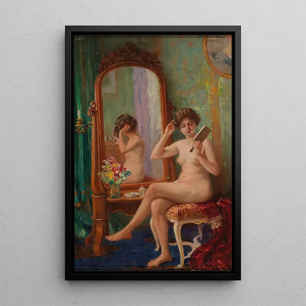 W boudoir - Robert Voelcker — oprawiony obraz na ścianie