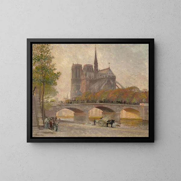 Notre-Dame de Paris - Robert William Vonnoh — oprawiony obraz na ścianie