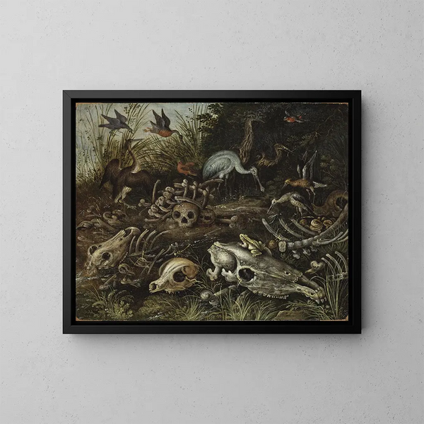 Memento mori - Roelant Savery — oprawiony obraz na ścianie
