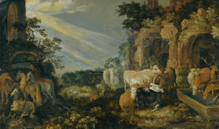Roelant Savery - Paradise Landscape With Horses Cows Goats And Herders.webp