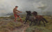 Un ghillie et deux poneys Shetland dans un paysage brumeux - Rosa Bonheur — widok dzieła