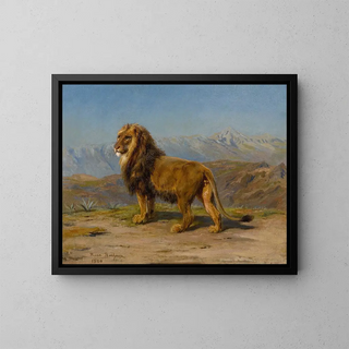 Rosa Bonheur - Lion in a mountainous landscape.webp