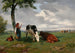 Bergère et deux vaches dans un pré - Rosa Bonheur — widok dzieła