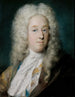 Mężczyzna w płaszczu z złotymi wzorami i purpurowo-brązowym płaszczem - Rosalba Carriera — widok dzieła