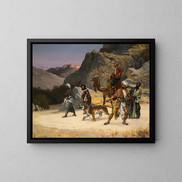 Uwięziony tygrys - Rudolf Ernst — oprawiony obraz na ścianie