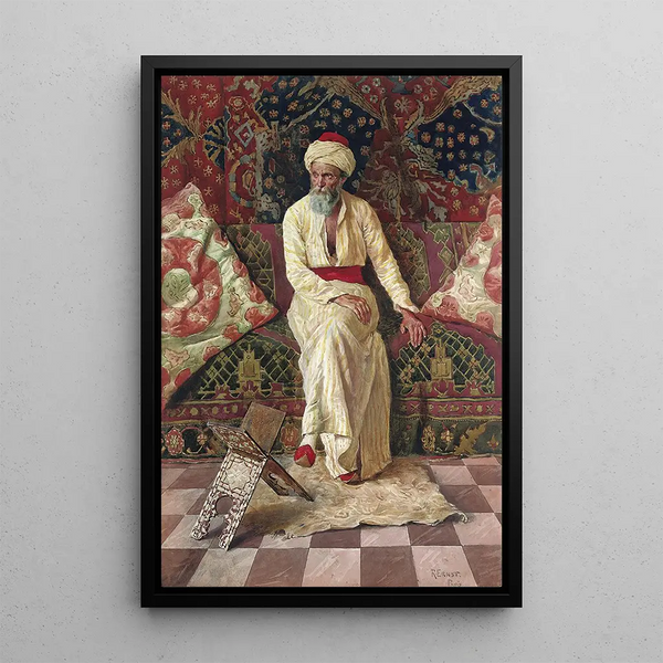 Un vieil homme pensif - Rudolf Ernst — oprawiony obraz na ścianie