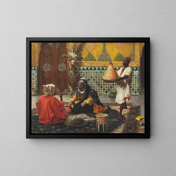 Popołudniowa rozmowa - Rudolf Ernst — oprawiony obraz na ścianie