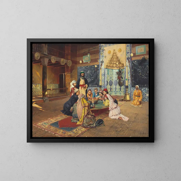 La Charité chez les derviches de Scutari - Rudolf Ernst — oprawiony obraz na ścianie