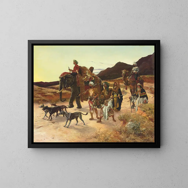 La Chasse au tigre - Rudolf Ernst — oprawiony obraz na ścianie