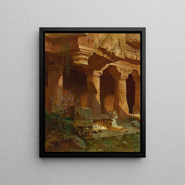 Tygrys w spoczynku - Rudolf Ernst — oprawiony obraz na ścianie