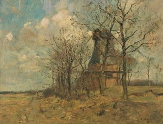 Rudolf Hckner - Die Wedeler Mhle unter Bumen.webp