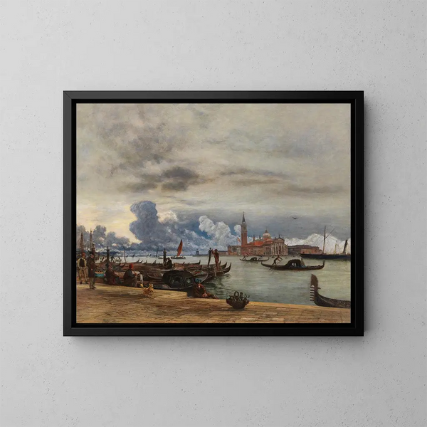 Widok na San Giorgio Maggiore z Mole w Wenecji - Rudolf von Alt — oprawiony obraz na ścianie