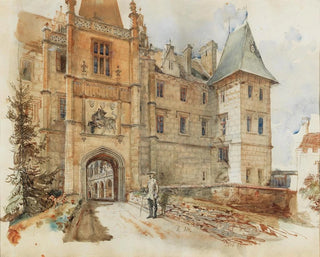 Rudolf von Alt - Bridge and Entrance to leby Castle.webp