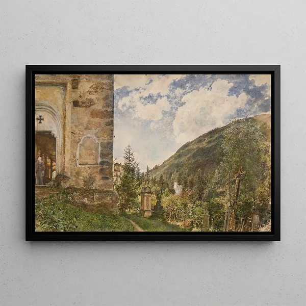 Cmentarz w Gastein - Rudolf von Alt — oprawiony obraz na ścianie