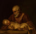 Święty Józef z Dzieciątkiem Jezus - Giovanni Battista Salvi da Sassoferrato — widok dzieła