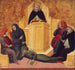 Święty Tomasz z Akwinu konfudujący Averroesa - Giovanni di Paolo — widok dzieła