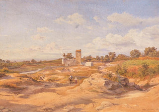 Salomon Corrodi - Vicovaro near Rome a view of Castello Sacco Muro.webp