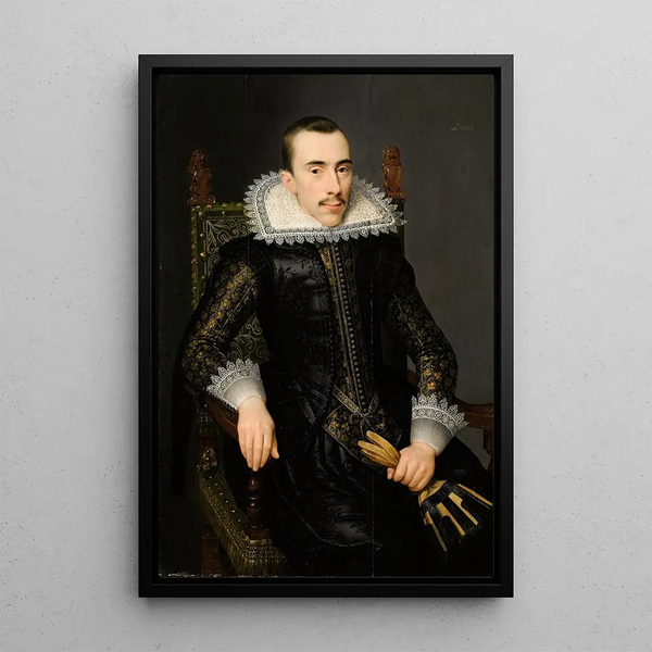 Portret mężczyzny prawdopodobnie Walterus Fourmenois 1596-1653 - Salomon Mesdach — oprawiony obraz na ścianie
