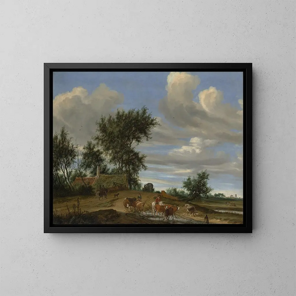 Droga wiejska - Salomon van Ruysdael — oprawiony obraz na ścianie