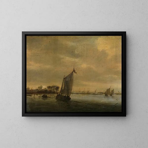 spokojnej wody - Salomon van Ruysdael — oprawiony obraz na ścianie