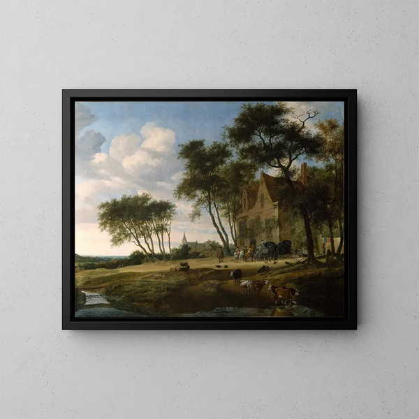 L'Arrêt - Salomon van Ruysdael — oprawiony obraz na ścianie