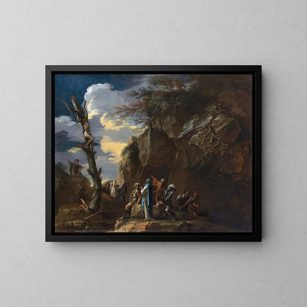 Ukrzyżowania Polycrate - Salvator Rosa — oprawiony obraz na ścianie