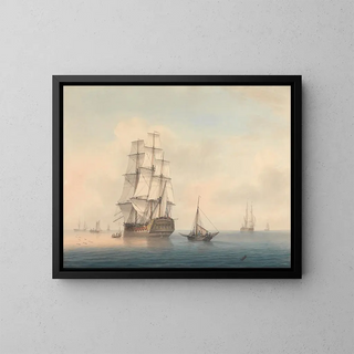 Samuel Atkins - A Warship Preparing to Leave the Anchorage.webp