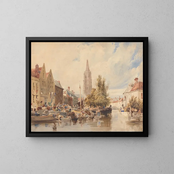 Kościół Notre-Dame w Brugii - Samuel Austin — oprawiony obraz na ścianie