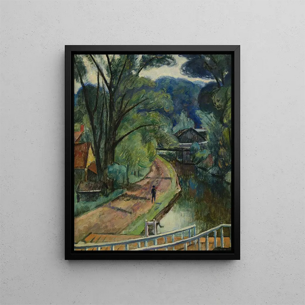 Miejski park w Paryżu, Francja - Samuel Halpert — oprawiony obraz na ścianie
