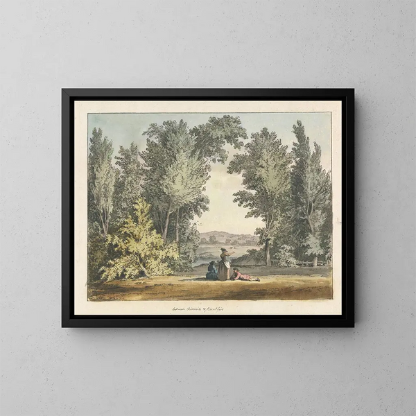 między Chiswick a Brentford - Samuel Hieronymus Grimm — oprawiony obraz na ścianie