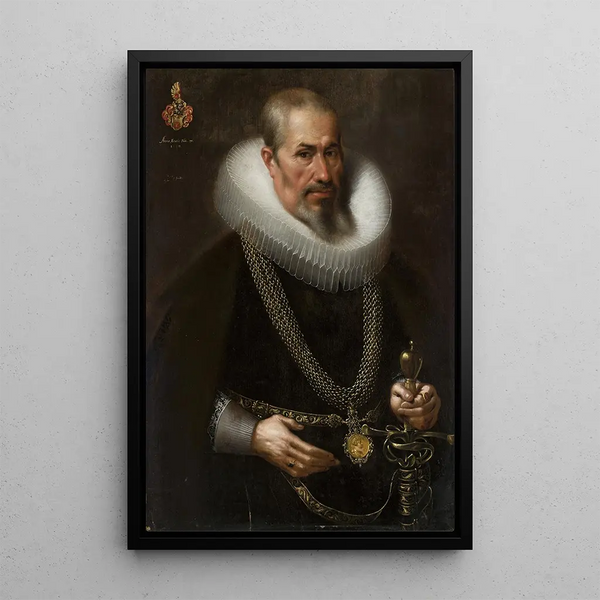 Portret mężczyzny z fryzą - Samuel Hofmann — oprawiony obraz na ścianie