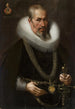 Portret mężczyzny z fryzą - Samuel Hofmann — widok dzieła