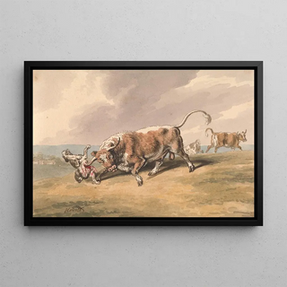 Samuel Howitt - A Bull Attacking a Dog.webp