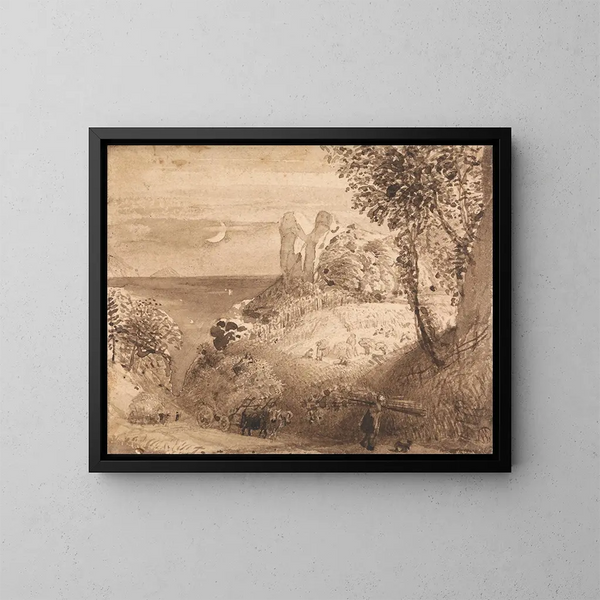Scena pasterska - Samuel Palmer — oprawiony obraz na ścianie
