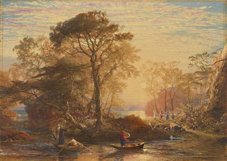 Samuel Palmer - Sir Guyon with the Palmer Attending Tempted by Phaedria to Land upon the Enchanted Islands.webp
