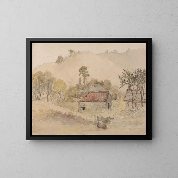 Les Granges - Samuel Palmer — oprawiony obraz na ścianie