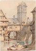 Praczki przed Wasserturm w Norymberdze - Samuel Prout — widok dzieła