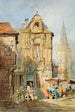 Marché à Bruges - Samuel Prout — widok dzieła